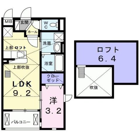尼崎市久々知(JR福知山線塚口駅)のアパート賃貸物件 間取画像 尼崎市久々知(JR福知山線塚口駅)のアパート賃貸物件 間取画像