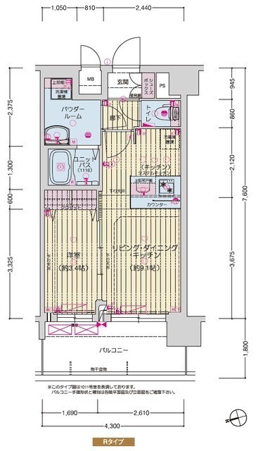 尼崎市神田中通(阪神本線尼崎駅)のマンション賃貸物件 間取画像 尼崎市神田中通(阪神本線尼崎駅)のマンション賃貸物件 間取画像