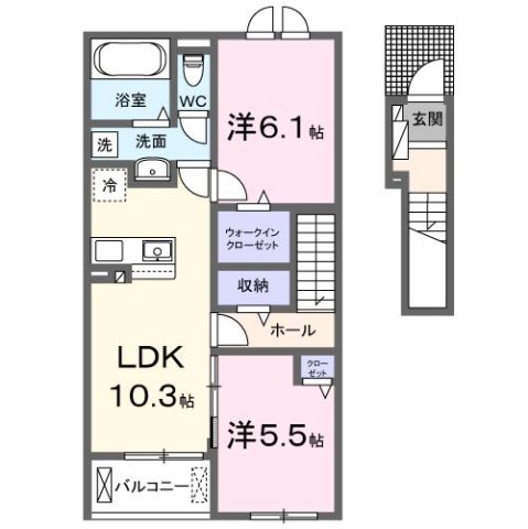 尼崎市大庄川田町(阪神本線尼崎センタープール前駅)のアパート賃貸物件 間取画像 尼崎市大庄川田町(阪神本線尼崎センタープール前駅)のアパート賃貸物件 間取画像