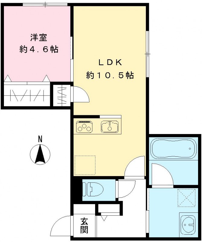 尼崎市南塚口町(阪急神戸線塚口駅)のアパート賃貸物件 間取画像 尼崎市南塚口町(阪急神戸線塚口駅)のアパート賃貸物件 間取画像