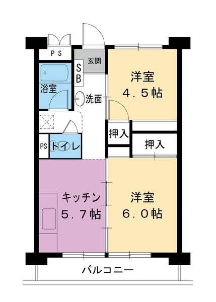 尼崎市南清水(JR福知山線猪名寺駅)のマンション賃貸物件 間取画像 尼崎市南清水(JR福知山線猪名寺駅)のマンション賃貸物件 間取画像