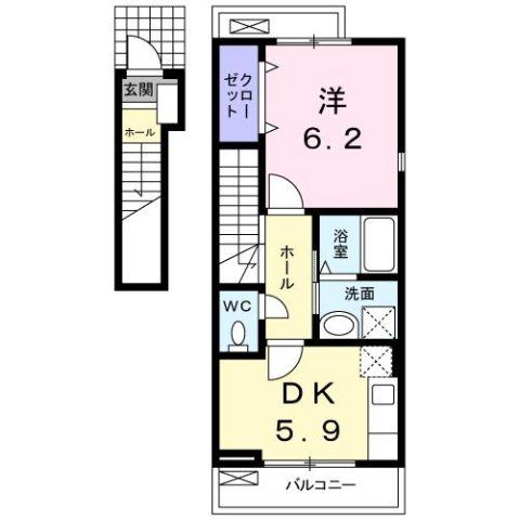 尼崎市南塚口町(阪急神戸線塚口駅)のアパート賃貸物件 間取画像 尼崎市南塚口町(阪急神戸線塚口駅)のアパート賃貸物件 間取画像