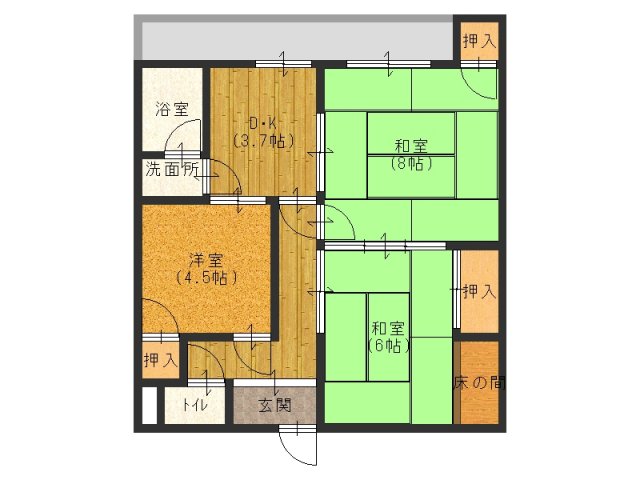 尼崎市若王寺(JR福知山線塚口駅)のマンション賃貸物件 間取画像 尼崎市若王寺(JR福知山線塚口駅)のマンション賃貸物件 間取画像
