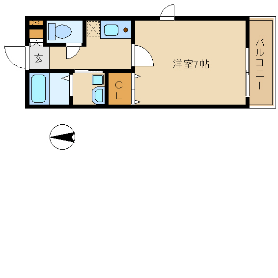 尼崎市口田中(阪急神戸線塚口駅)のハイツ賃貸物件 間取画像 尼崎市口田中(阪急神戸線塚口駅)のハイツ賃貸物件 間取画像
