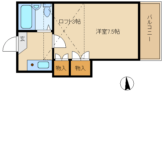 尼崎市長洲中通(阪神本線大物駅)のマンション賃貸物件 間取画像 尼崎市長洲中通(阪神本線大物駅)のマンション賃貸物件 間取画像