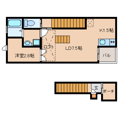 尼崎市東難波町(阪神本線出屋敷駅)のアパート賃貸物件 間取画像 尼崎市東難波町(阪神本線出屋敷駅)のアパート賃貸物件 間取画像