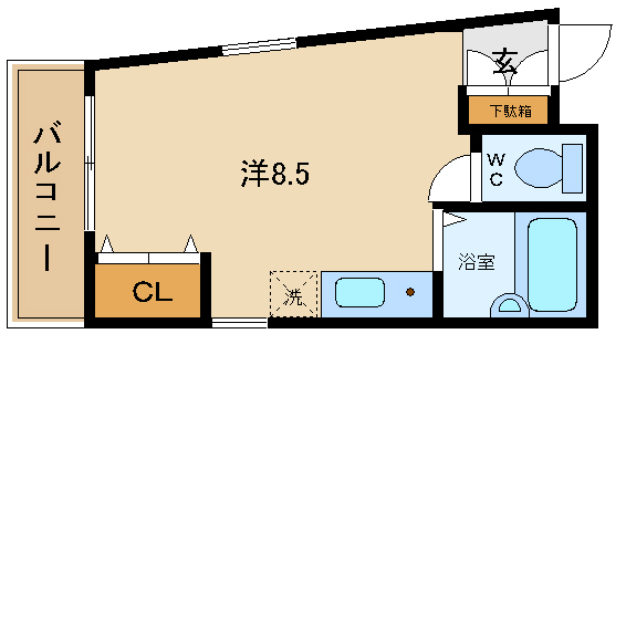 尼崎市崇徳院（阪神本線出屋敷駅）のマンション賃貸物件 間取画像