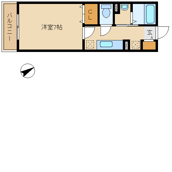尼崎市次屋(JR東海道本線(近畿)尼崎駅)のハイツ賃貸物件 間取画像 尼崎市次屋(JR東海道本線(近畿)尼崎駅)のハイツ賃貸物件 間取画像