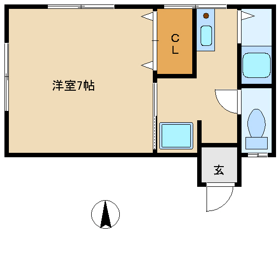 尼崎市次屋(JR東海道本線(近畿)尼崎駅)のハイツ賃貸物件 間取画像 尼崎市次屋(JR東海道本線(近畿)尼崎駅)のハイツ賃貸物件 間取画像