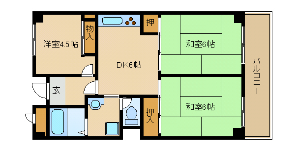 尼崎市久々知西町（阪神本線尼崎駅）のマンション賃貸物件 間取画像