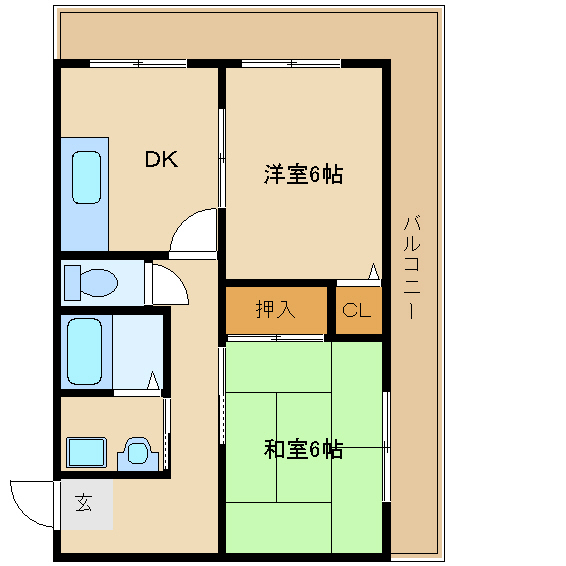 尼崎市浜田町(JR東海道本線(近畿)立花駅)のハイツ賃貸物件 間取画像 尼崎市浜田町(JR東海道本線(近畿)立花駅)のハイツ賃貸物件 間取画像