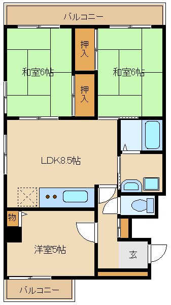尼崎市稲葉元町(JR東海道本線(近畿)立花駅)のマンション賃貸物件 間取画像 尼崎市稲葉元町(JR東海道本線(近畿)立花駅)のマンション賃貸物件 間取画像