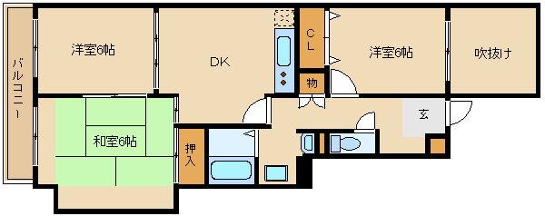 尼崎市稲葉元町(JR東海道本線(近畿)立花駅)のマンション賃貸物件 間取画像 尼崎市稲葉元町(JR東海道本線(近畿)立花駅)のマンション賃貸物件 間取画像