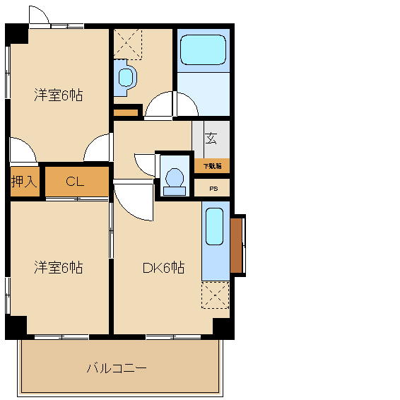 尼崎市浜田町(JR東海道本線(近畿)立花駅)のマンション賃貸物件 間取画像 尼崎市浜田町(JR東海道本線(近畿)立花駅)のマンション賃貸物件 間取画像