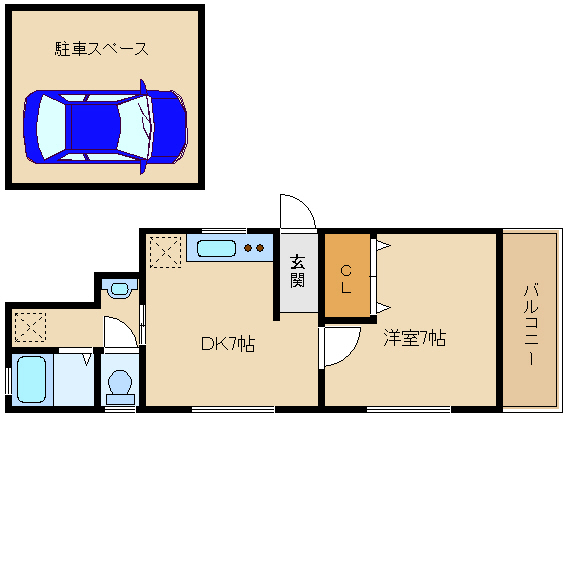 尼崎市西立花町(JR東海道本線(近畿)立花駅)のアパート賃貸物件 間取画像 尼崎市西立花町(JR東海道本線(近畿)立花駅)のアパート賃貸物件 間取画像