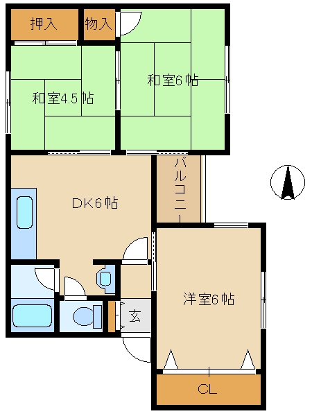 尼崎市上ノ島町(JR東海道本線(近畿)立花駅)のマンション賃貸物件 間取画像 尼崎市上ノ島町(JR東海道本線(近畿)立花駅)のマンション賃貸物件 間取画像