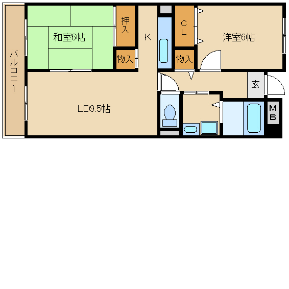 尼崎市尾浜町(JR東海道本線(近畿)立花駅)のマンション賃貸物件 間取画像 尼崎市尾浜町(JR東海道本線(近畿)立花駅)のマンション賃貸物件 間取画像