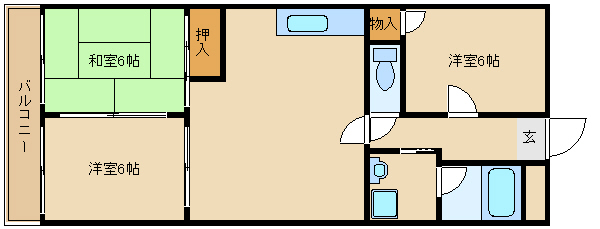 尼崎市大庄北(JR東海道本線(近畿)立花駅)のマンション賃貸物件 間取画像 尼崎市大庄北(JR東海道本線(近畿)立花駅)のマンション賃貸物件 間取画像