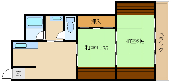 尼崎市大西町(JR東海道本線(近畿)立花駅)のマンション賃貸物件 間取画像 尼崎市大西町(JR東海道本線(近畿)立花駅)のマンション賃貸物件 間取画像