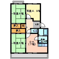尼崎市大西町(JR東海道本線(近畿)立花駅)のマンション賃貸物件 間取画像 尼崎市大西町(JR東海道本線(近畿)立花駅)のマンション賃貸物件 間取画像