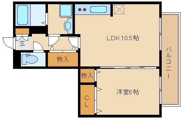 尼崎市瓦宮(阪急神戸線園田駅)のハイツ賃貸物件 間取画像 尼崎市瓦宮(阪急神戸線園田駅)のハイツ賃貸物件 間取画像