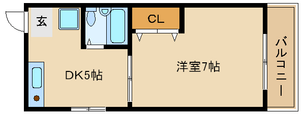 尼崎市瓦宮(阪急神戸線塚口駅)のハイツ賃貸物件 間取画像 尼崎市瓦宮(阪急神戸線塚口駅)のハイツ賃貸物件 間取画像