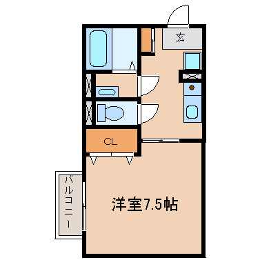 尼崎市小中島(阪急神戸線園田駅)のハイツ賃貸物件 間取画像 尼崎市小中島(阪急神戸線園田駅)のハイツ賃貸物件 間取画像