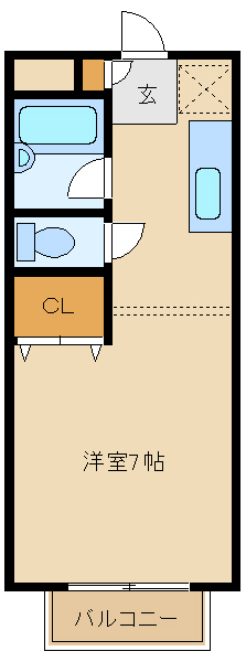 尼崎市口田中(阪急神戸線塚口駅)のハイツ賃貸物件 間取画像 尼崎市口田中(阪急神戸線塚口駅)のハイツ賃貸物件 間取画像
