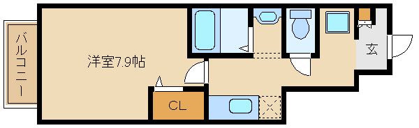 尼崎市富松町(阪急神戸線武庫之荘駅)のハイツ賃貸物件 間取画像 尼崎市富松町(阪急神戸線武庫之荘駅)のハイツ賃貸物件 間取画像