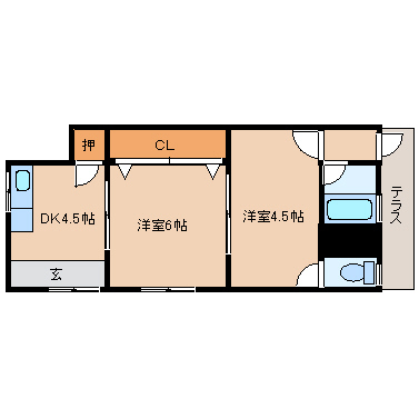 尼崎市大庄川田町(阪神本線尼崎センタープール前駅)のアパート賃貸物件 間取画像 尼崎市大庄川田町(阪神本線尼崎センタープール前駅)のアパート賃貸物件 間取画像