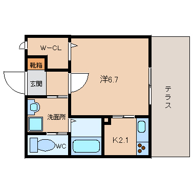 尼崎市東難波町(阪神本線出屋敷駅)のハイツ賃貸物件 間取画像 尼崎市東難波町(阪神本線出屋敷駅)のハイツ賃貸物件 間取画像