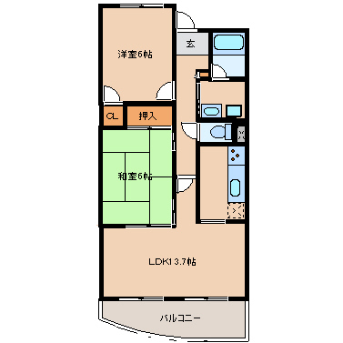 尼崎市食満(JR福知山線塚口駅)のマンション賃貸物件 間取画像 尼崎市食満(JR福知山線塚口駅)のマンション賃貸物件 間取画像