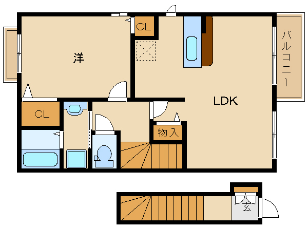 尼崎市武庫之荘西(阪急神戸線武庫之荘駅)のアパート賃貸物件 間取画像 尼崎市武庫之荘西(阪急神戸線武庫之荘駅)のアパート賃貸物件 間取画像