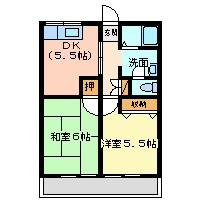 尼崎市若王寺(阪急神戸線園田駅)のハイツ賃貸物件 間取画像 尼崎市若王寺(阪急神戸線園田駅)のハイツ賃貸物件 間取画像