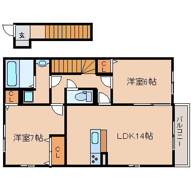 尼崎市西昆陽(阪急神戸線武庫之荘駅)のハイツ賃貸物件 間取画像 尼崎市西昆陽(阪急神戸線武庫之荘駅)のハイツ賃貸物件 間取画像