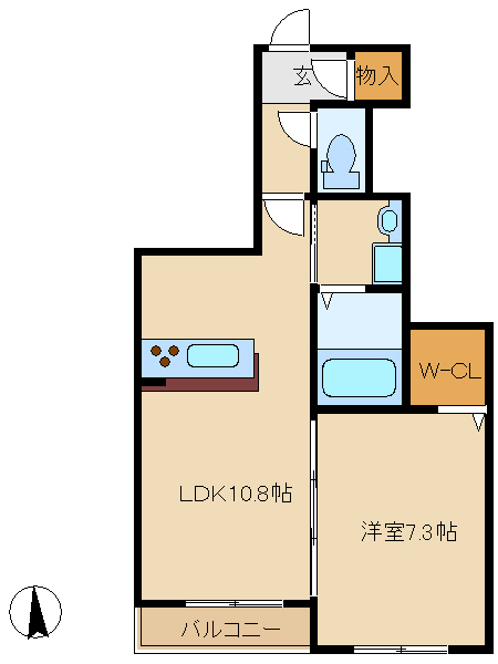 尼崎市上坂部(JR福知山線塚口駅)のハイツ賃貸物件 間取画像 尼崎市上坂部(JR福知山線塚口駅)のハイツ賃貸物件 間取画像