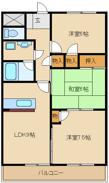 尼崎市神崎町(阪急神戸線園田駅)のマンション賃貸物件 間取画像 尼崎市神崎町(阪急神戸線園田駅)のマンション賃貸物件 間取画像