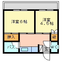尼崎市西難波町（阪神本線出屋敷駅）のマンション賃貸物件 間取画像