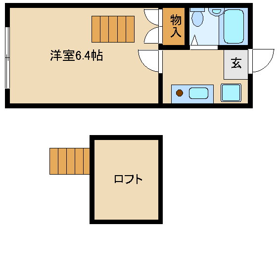 尼崎市浜田町(JR東海道本線(近畿)立花駅)のハイツ賃貸物件 間取画像 尼崎市浜田町(JR東海道本線(近畿)立花駅)のハイツ賃貸物件 間取画像