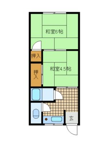尼崎市西難波町（阪神本線出屋敷駅）のコーポ賃貸物件 間取画像