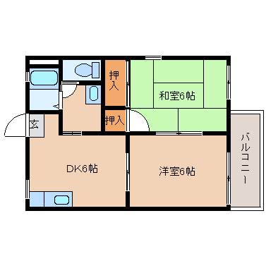 尼崎市蓬川荘園(阪神本線出屋敷駅)のハイツ賃貸物件 間取画像 尼崎市蓬川荘園(阪神本線出屋敷駅)のハイツ賃貸物件 間取画像