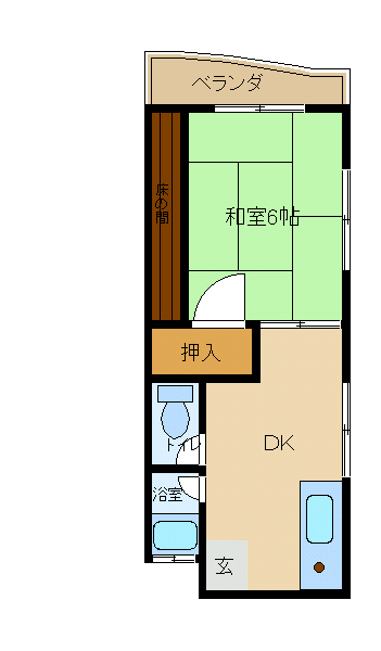尼崎市北大物町(阪神本線大物駅)のマンション賃貸物件 間取画像 尼崎市北大物町(阪神本線大物駅)のマンション賃貸物件 間取画像