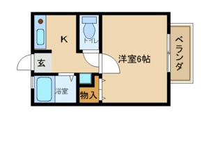 尼崎市昭和通(阪神本線大物駅)のハイツ賃貸物件 間取画像 尼崎市昭和通(阪神本線大物駅)のハイツ賃貸物件 間取画像