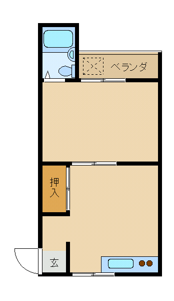 尼崎市潮江(JR東海道本線(近畿)尼崎駅)のハイツ賃貸物件 間取画像 尼崎市潮江(JR東海道本線(近畿)尼崎駅)のハイツ賃貸物件 間取画像