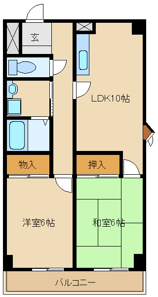 尼崎市久々知(JR福知山線塚口駅)のマンション賃貸物件 間取画像 尼崎市久々知(JR福知山線塚口駅)のマンション賃貸物件 間取画像