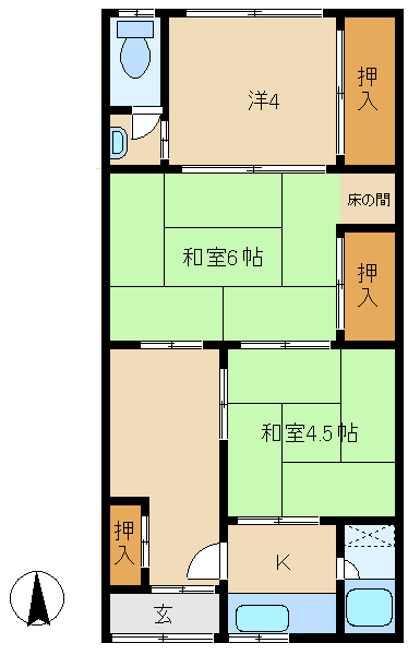 尼崎市潮江(JR東海道本線(近畿)尼崎駅)の貸家賃貸物件 間取画像 尼崎市潮江(JR東海道本線(近畿)尼崎駅)の貸家賃貸物件 間取画像