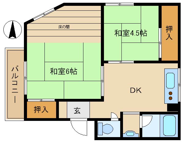 尼崎市上坂部(JR福知山線塚口駅)のマンション賃貸物件 間取画像 尼崎市上坂部(JR福知山線塚口駅)のマンション賃貸物件 間取画像