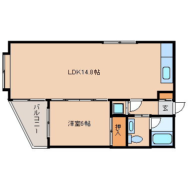 尼崎市御園(JR福知山線塚口駅)のマンション賃貸物件 間取画像 尼崎市御園(JR福知山線塚口駅)のマンション賃貸物件 間取画像