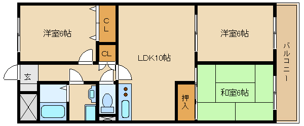 尼崎市額田町(阪急神戸線園田駅)のマンション賃貸物件 間取画像 尼崎市額田町(阪急神戸線園田駅)のマンション賃貸物件 間取画像