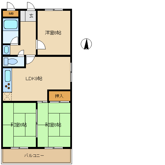 尼崎市武庫之荘本町(阪急神戸線武庫之荘駅)のマンション賃貸物件 間取画像 尼崎市武庫之荘本町(阪急神戸線武庫之荘駅)のマンション賃貸物件 間取画像